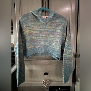 Urban Outfitters multicolored hooded cropped sweater size XS